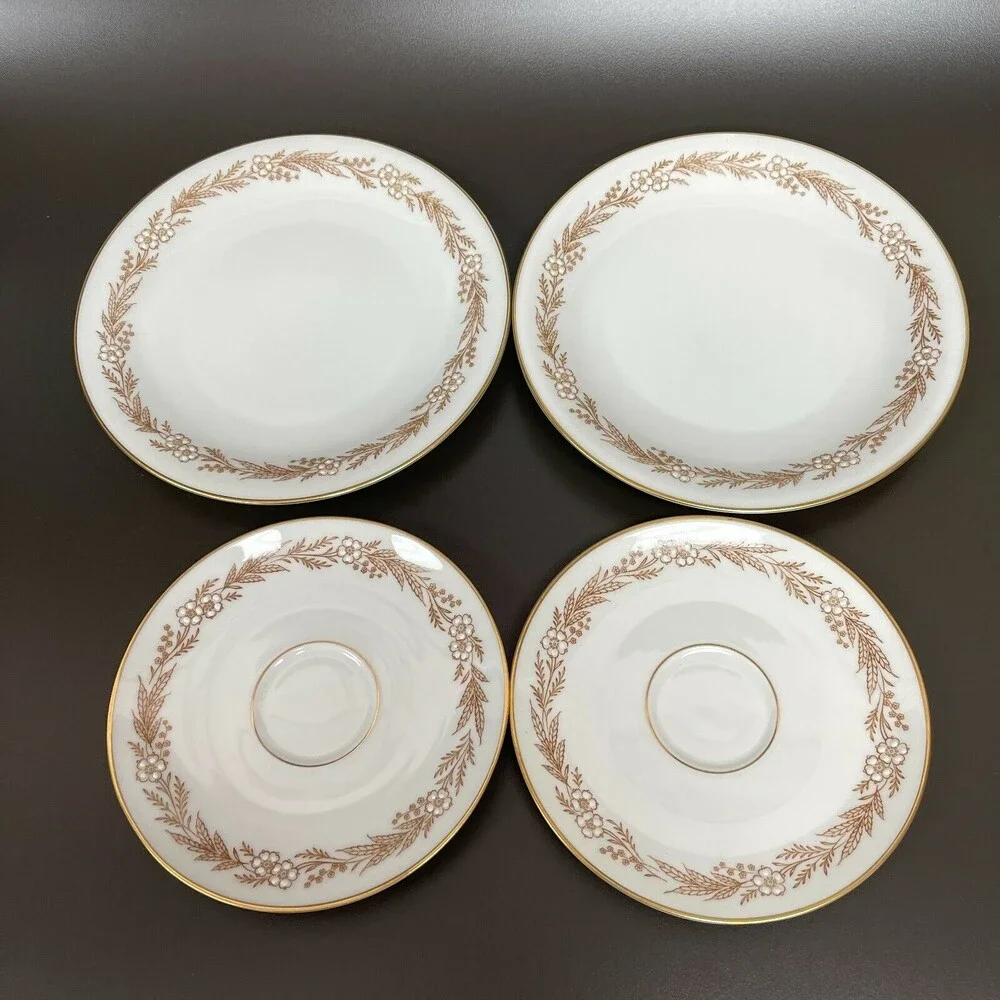 Bavaria Tirschenreuth Belvedere 3167 Pasco Germany Salad Plates Saucers Lot of 4